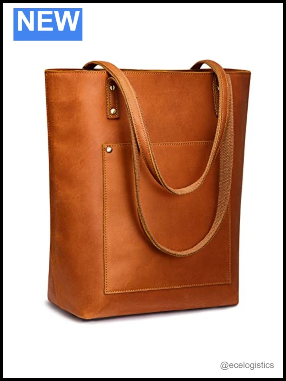 Leather Tote Bag for Women with Laptop Compartment and Luggage Sleeve Work